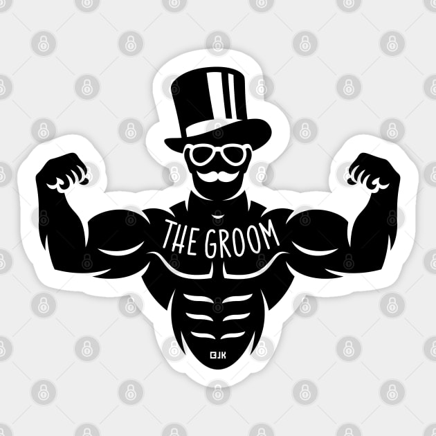 The Groom (Stag Night / Bachelor Party / Tattoo / Black) Sticker by MrFaulbaum